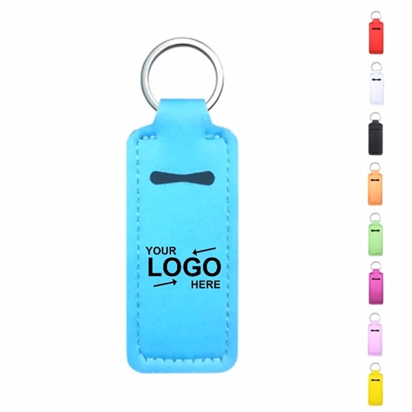 Custom Neoprene Lip Balm Holder Key Ring — Portable Beauty Promotional Gift
