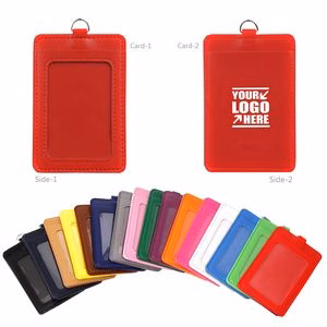 Portrait Dual Side PU Leather Card Holder