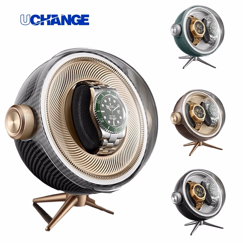 Modern Single Watch Winder with LED Accent Light