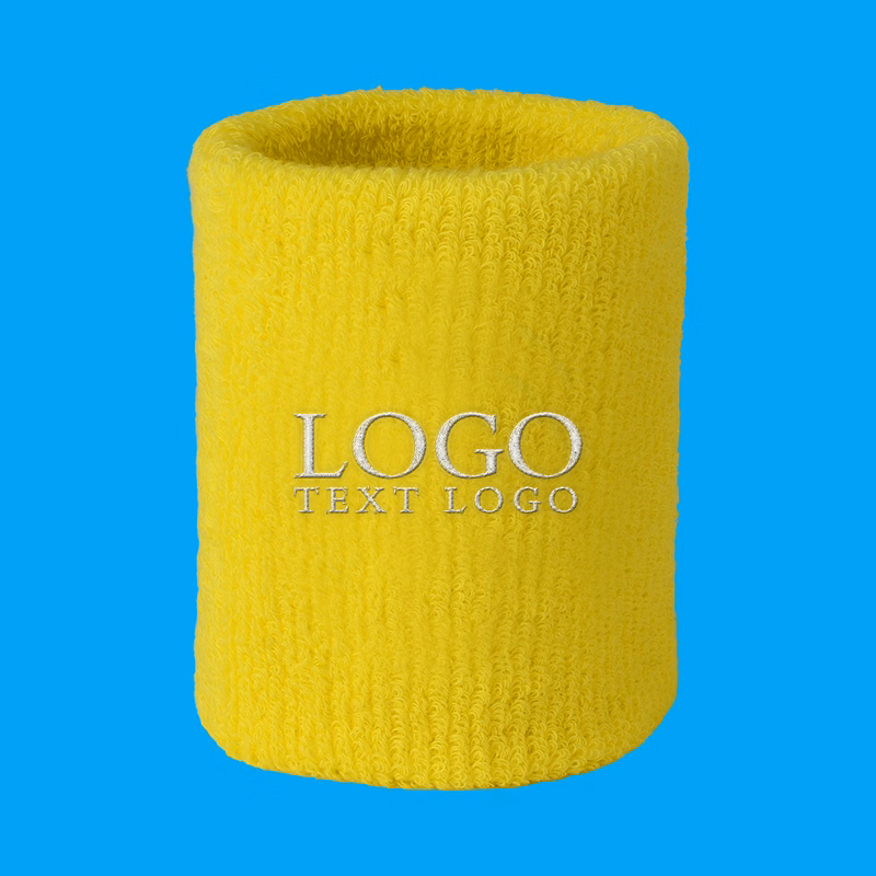 Terry Sweatband Wristbands With Embroidered Logo