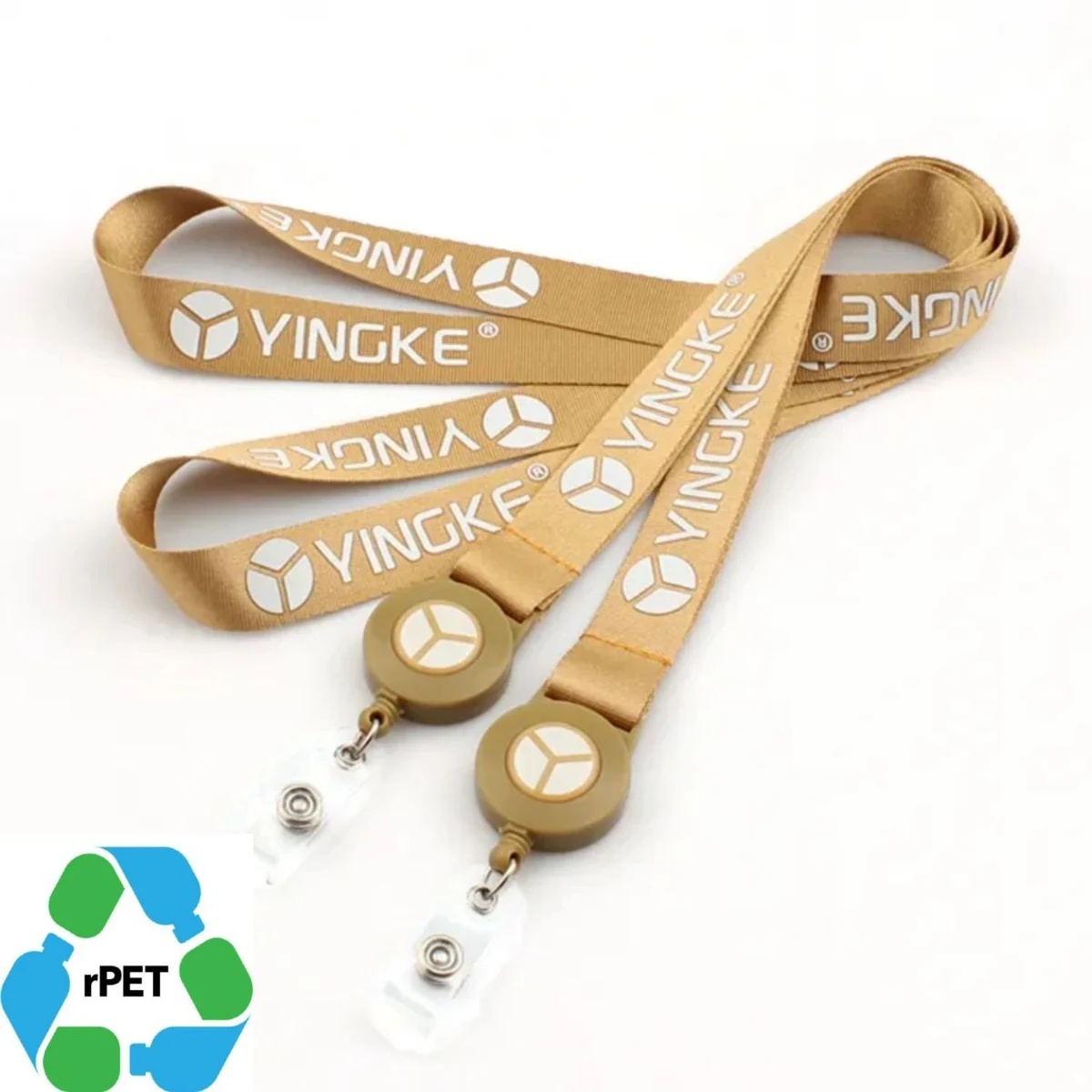 5/8" & 3/4" Eco-friendly Recyclable Polyester Lanyard with Badge Reel 1