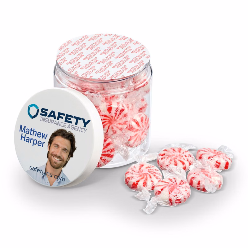 4 OZ JAR OF STARLIGHT MINT CANDY