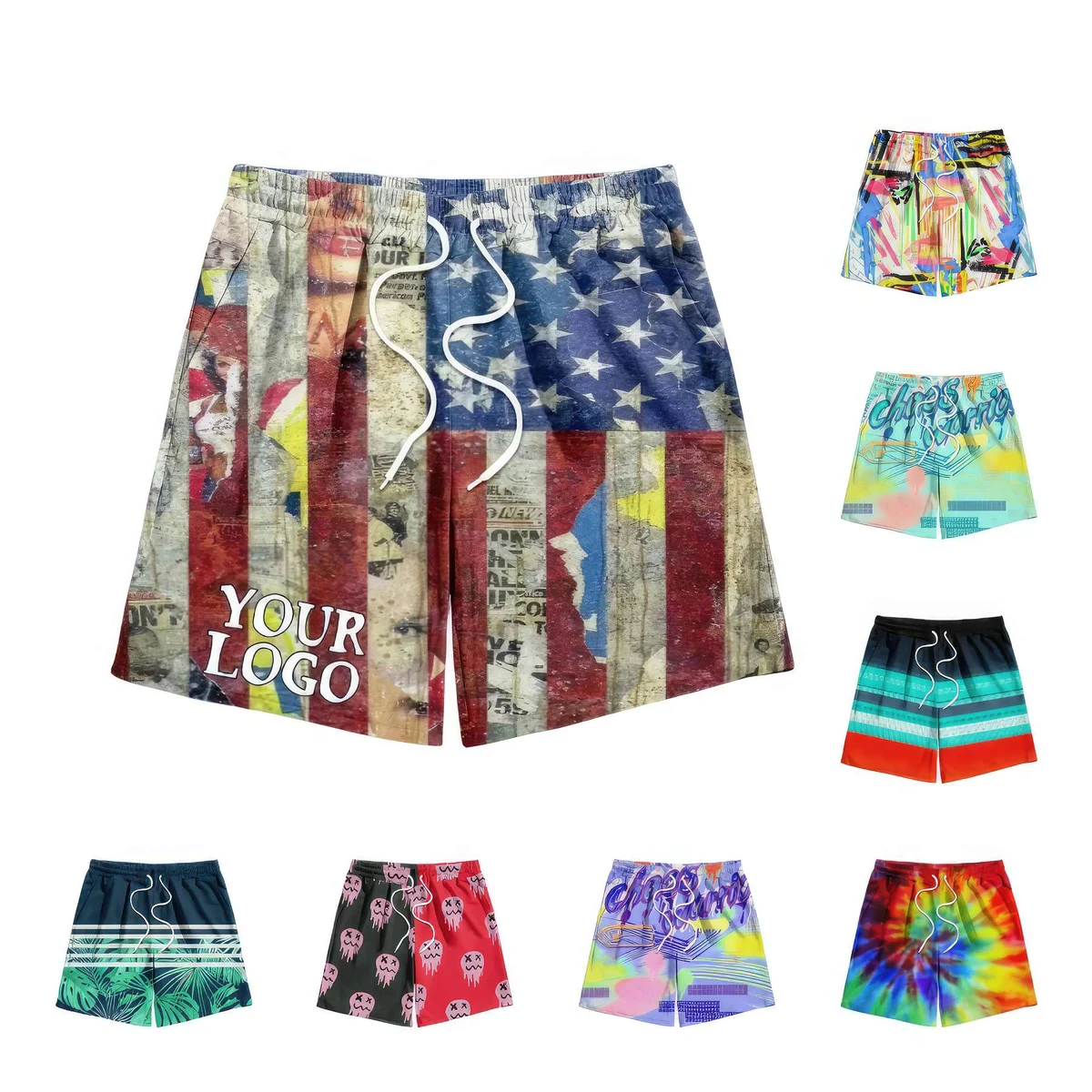 Digital Printing Swim Trunks Beach Shorts 1