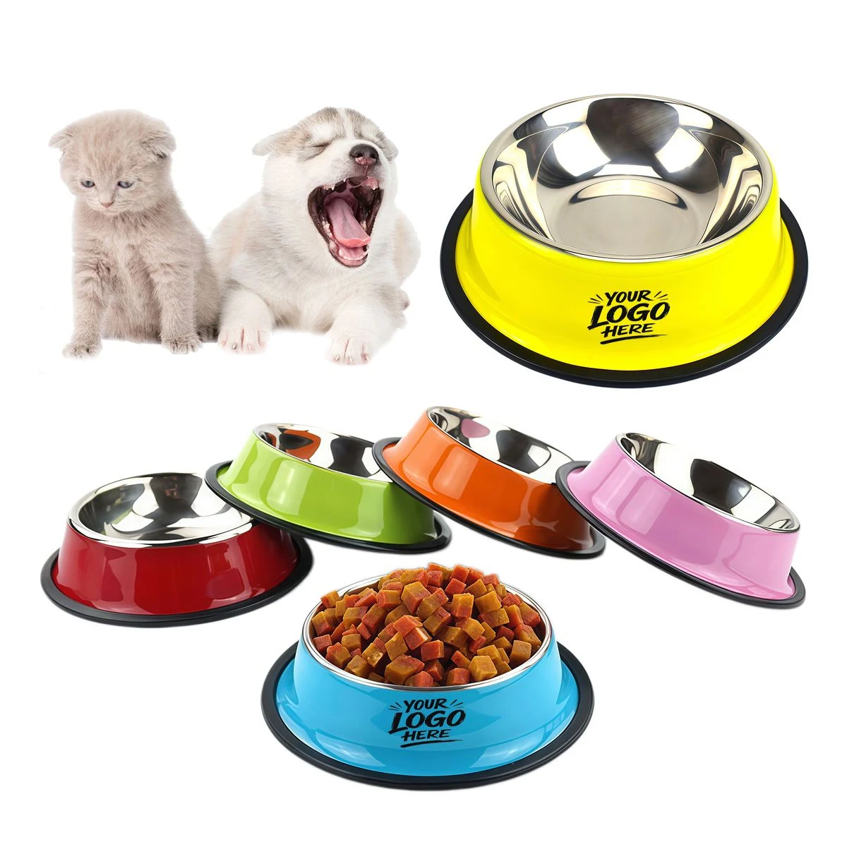 Stainless Steel Pet Bowl Anti Spill Non Slip Feeding Dish 1