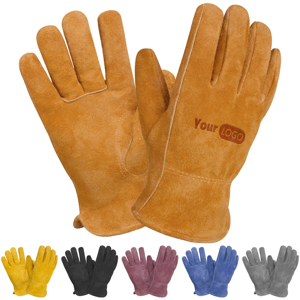 Cowhide Outdoor Baking And Heat-Resistant Gloves 1