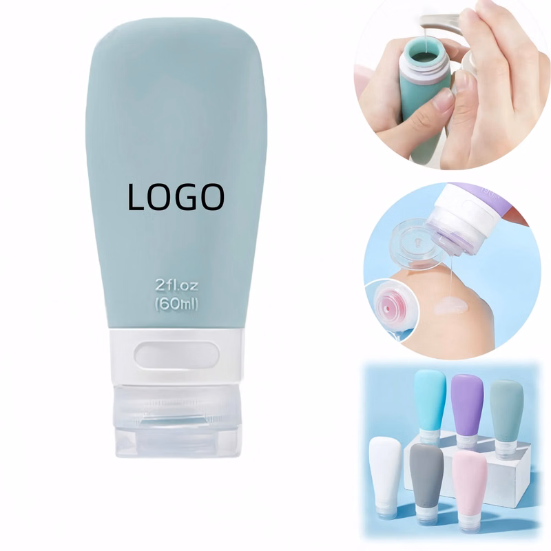 2 Oz Refillable Silicone Travel Bottles For Toiletry Shampoo