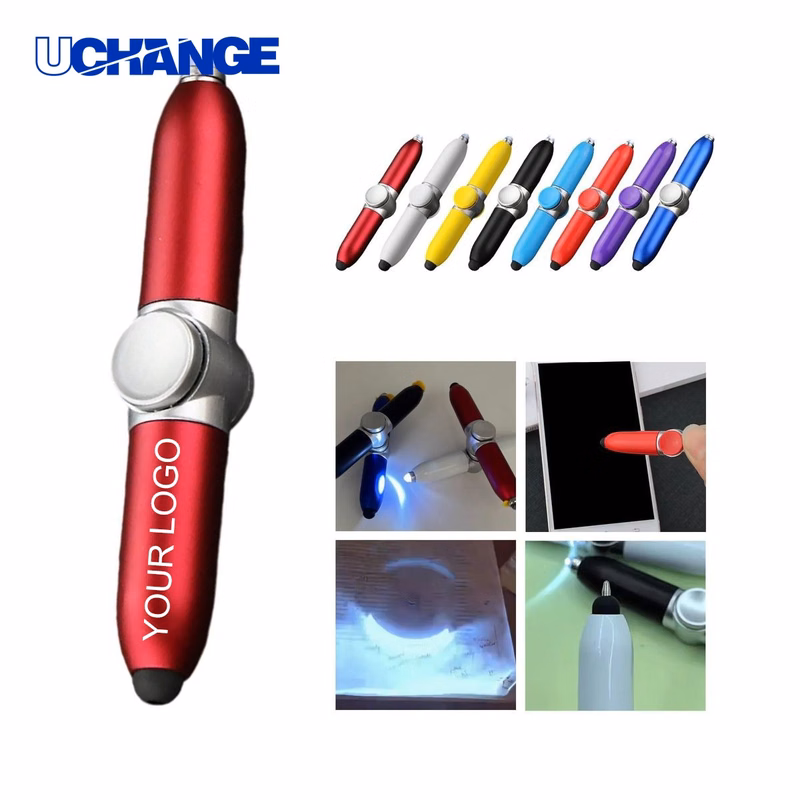 LED Fidget Pen Tool 0.4" x 5.12" with Touch Screen Stylus