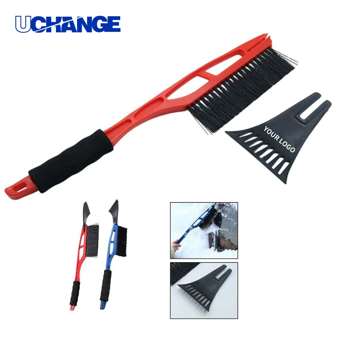 Plastic Car Ice Scraper Brush Tool with Long Handle 1