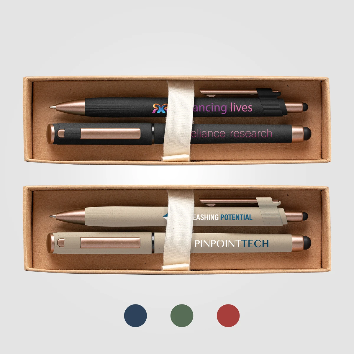 York Recycled Plastic Bronze Trim Pen Gift Set – Box Decorated 1