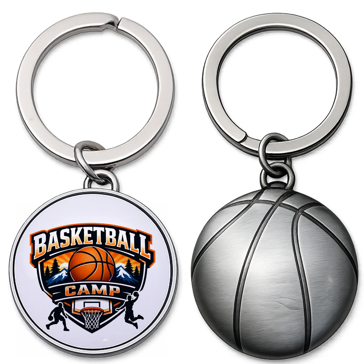 Basketball Shaped Metal Keychain 1