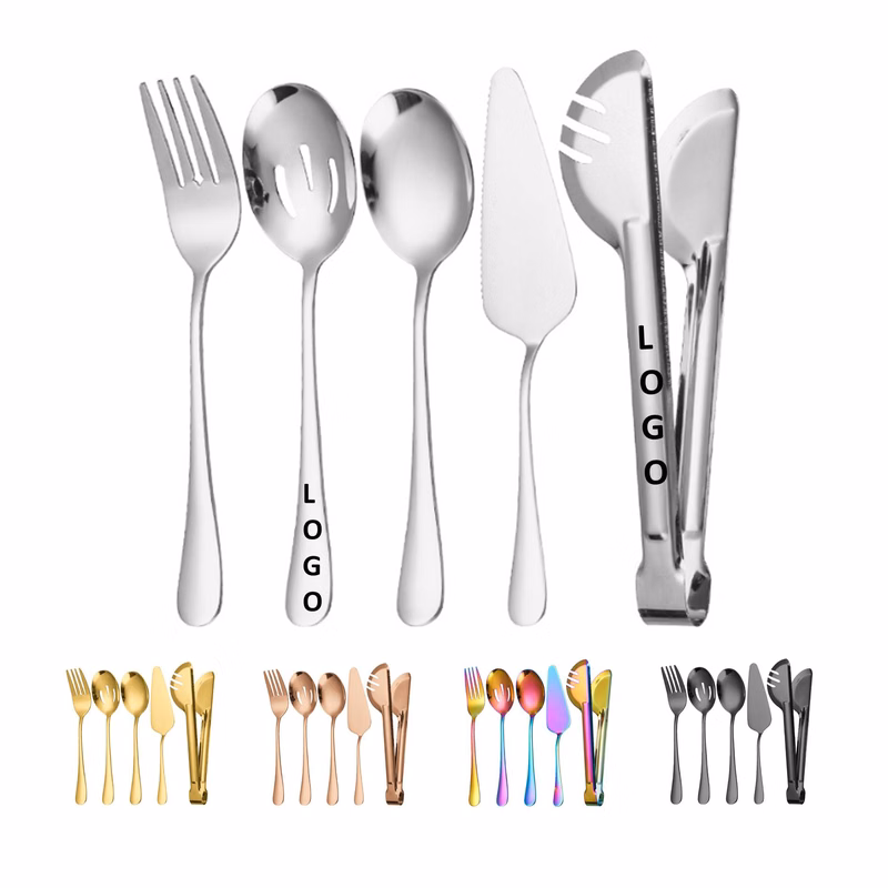 5 Piece Stainless Steel Serving Utensils Set