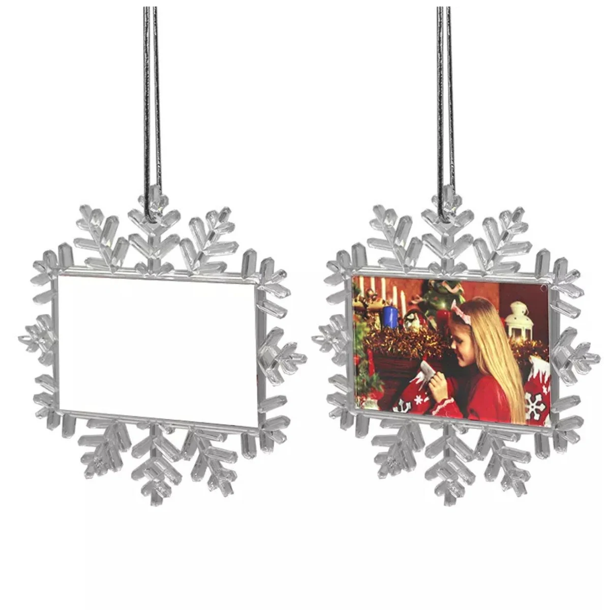Small Snowflake Clear PC Christmas Ornament 1