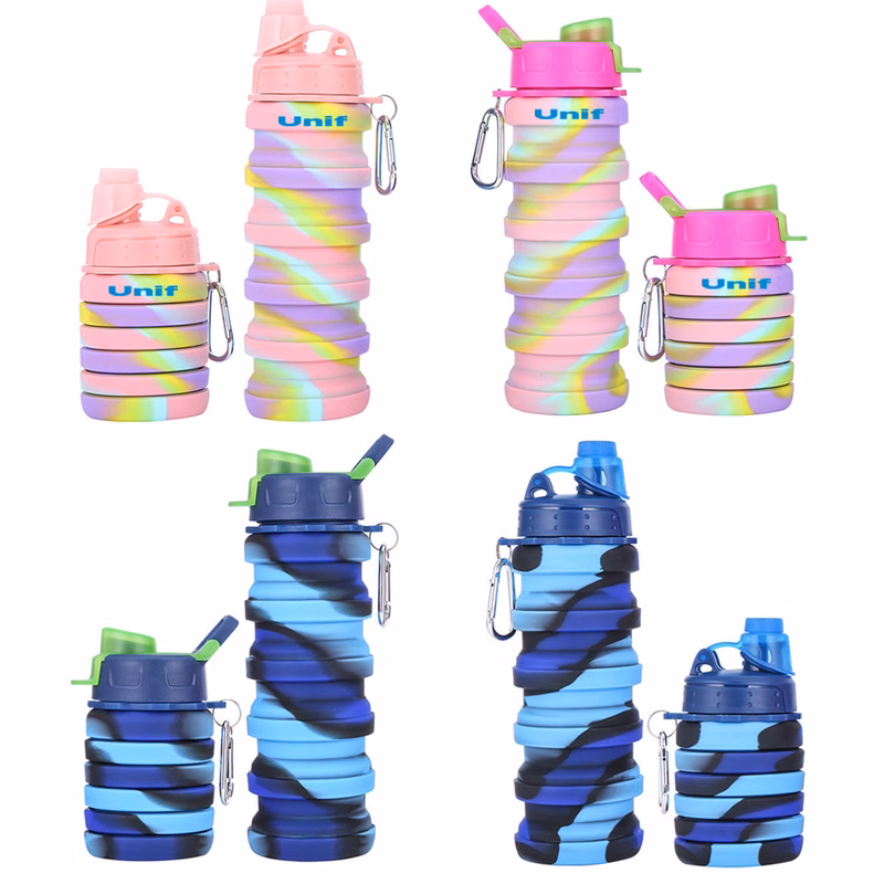 17oz Outdoor Sports Silicone Camouflage Collapsible Water Bottle