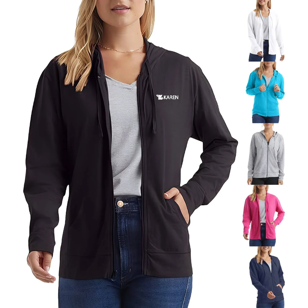 Plus Size Women Solid Color Hoodie, custom hoodie or sweatshirt with logo imprint 1