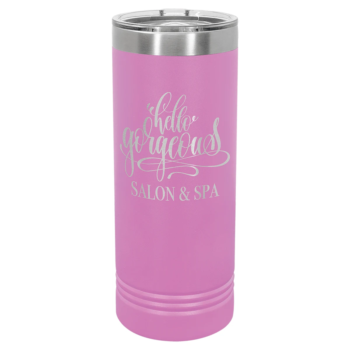 Polar Camel 22 oz. Light Purple Skinny Tumbler with Slider Lid, custom tumbler with logo imprint 1