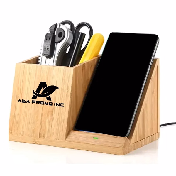 Wood Wireless Charger with Organizer
