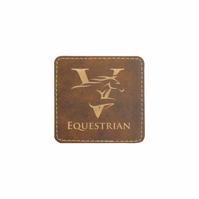 3" Rustic/Gold Leatherette Square Patch with Adhesive