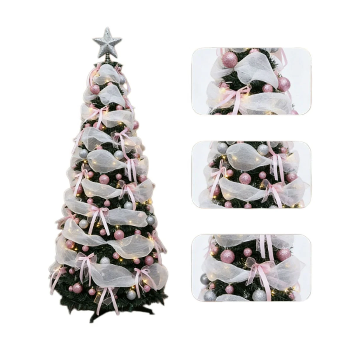 No?Assembly Foldable Retractable Christmas Tree 1