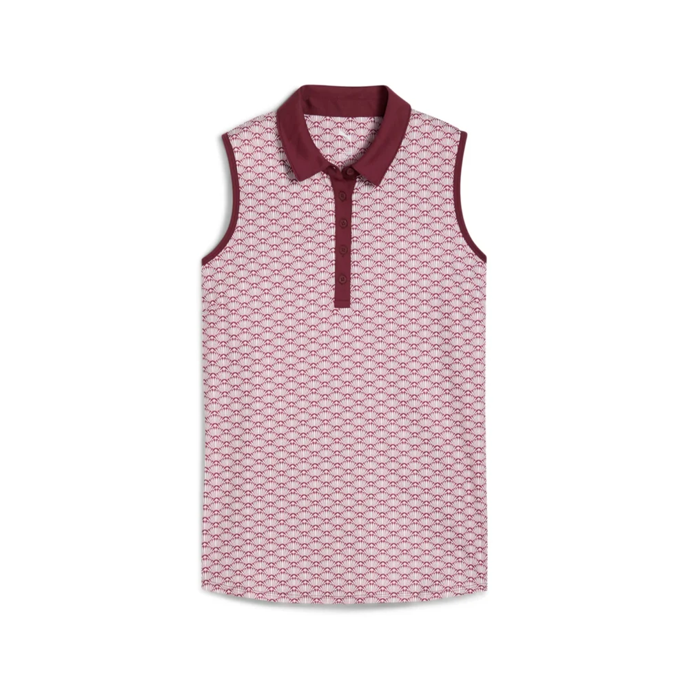 PUMA® Women's CLOUDSPUN Scallop Sleeveless Golf Polo with Custom Logo 1