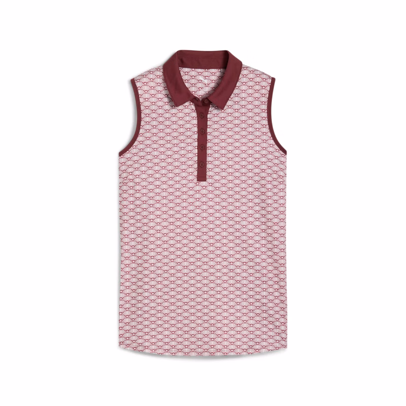 PUMA® Women's CLOUDSPUN Scallop Sleeveless Golf Polo with Custom Logo