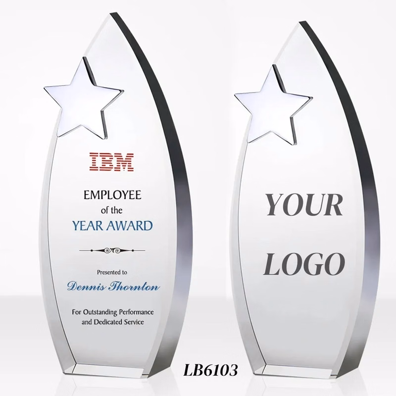 Star Crystal Trophy Custom Glass Award