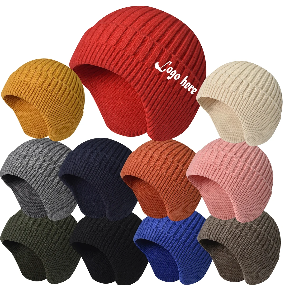 MOQ 100PCS Stocking Caps with Ears Warm Hat 1