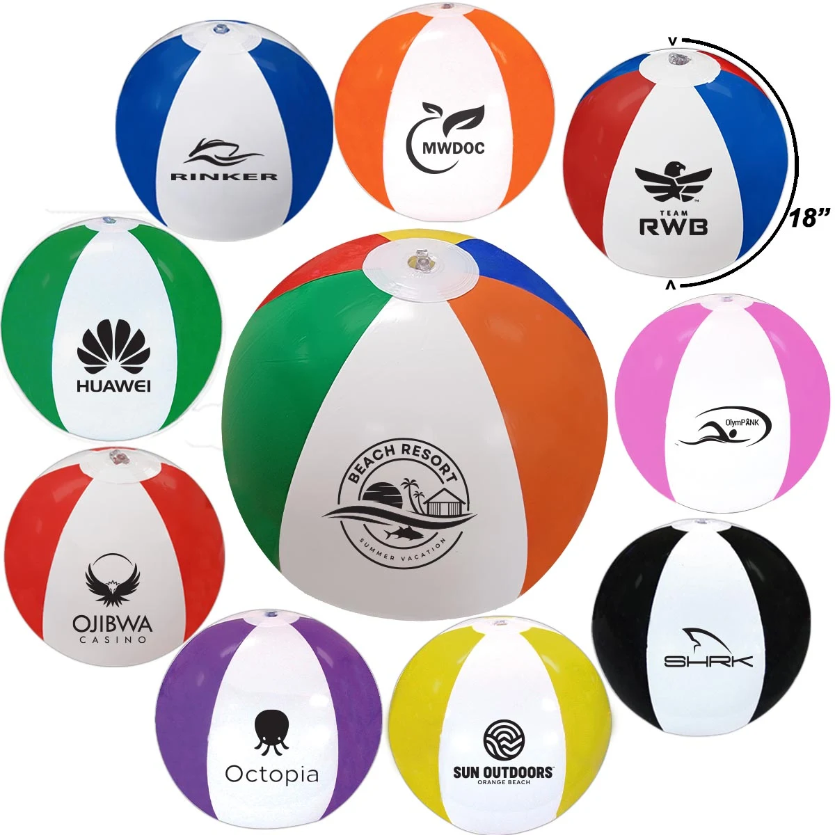 16" Large Delightful Inflatable Beach Ball 1