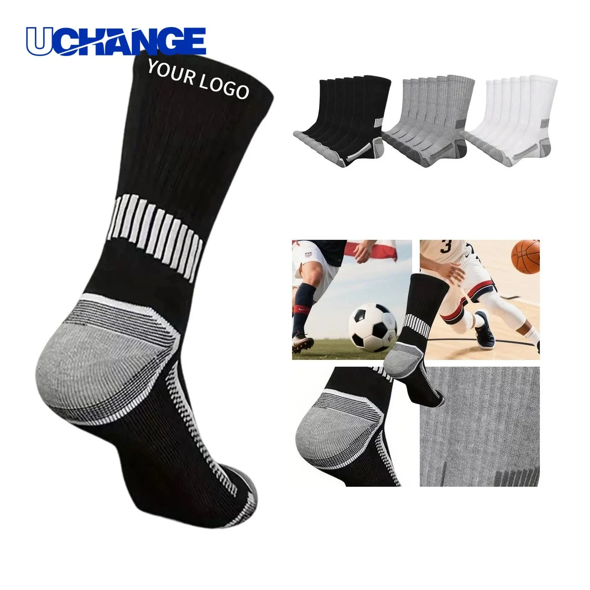 Basketball Mid-Calf Sports Socks with Cushioning for Training 1