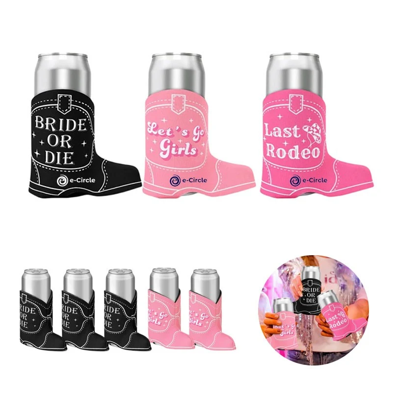 Creative Neoprene Cowgirl Boots Can Coolers Sleeve, custom koozie with logo imprint 1