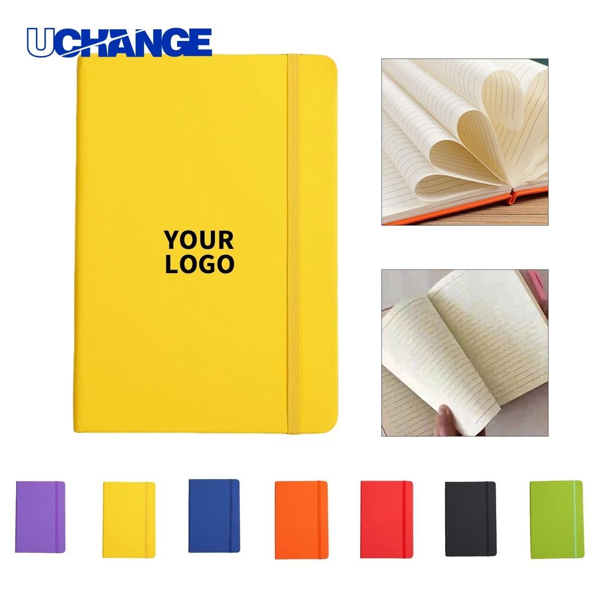 A6 Lined Pocket Notebook Journal with Elastic Band 1