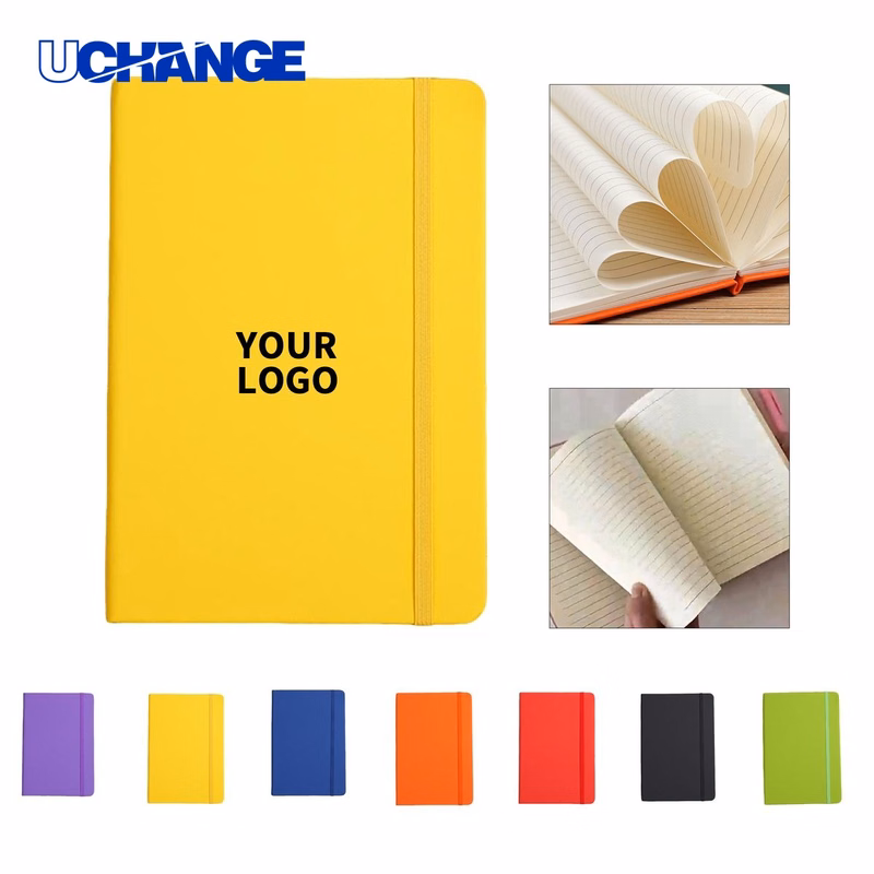 A6 Lined Pocket Notebook Journal with Elastic Band