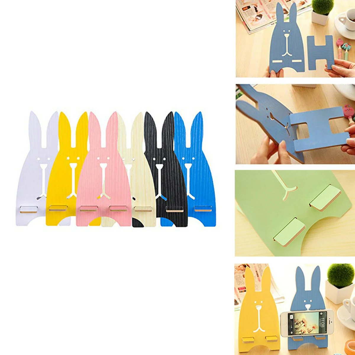 Rabbit Wooden Phone Holder 1