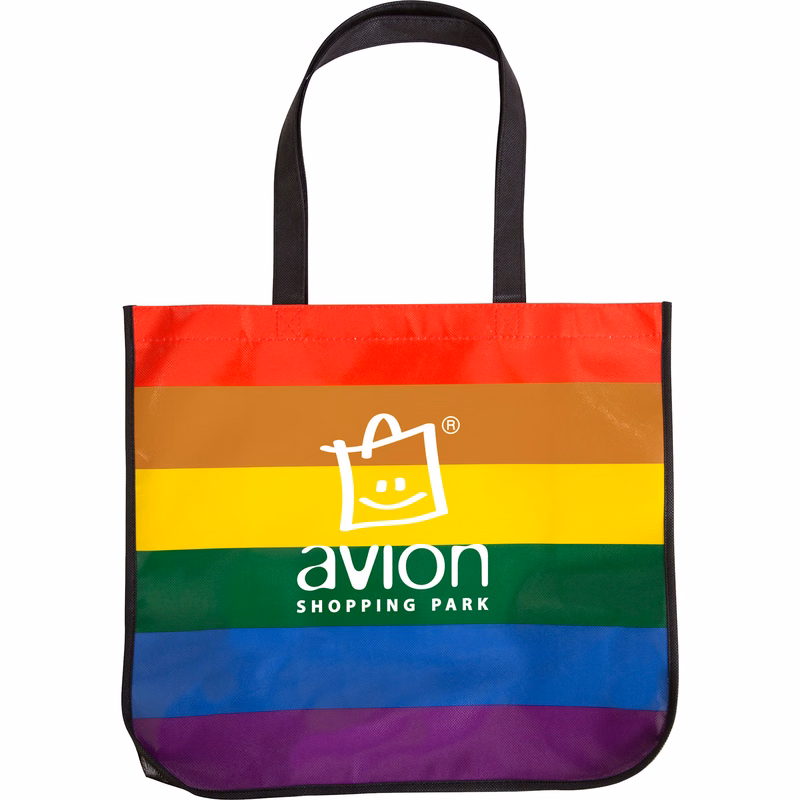 Large Rainbow Laminated Tote Bag