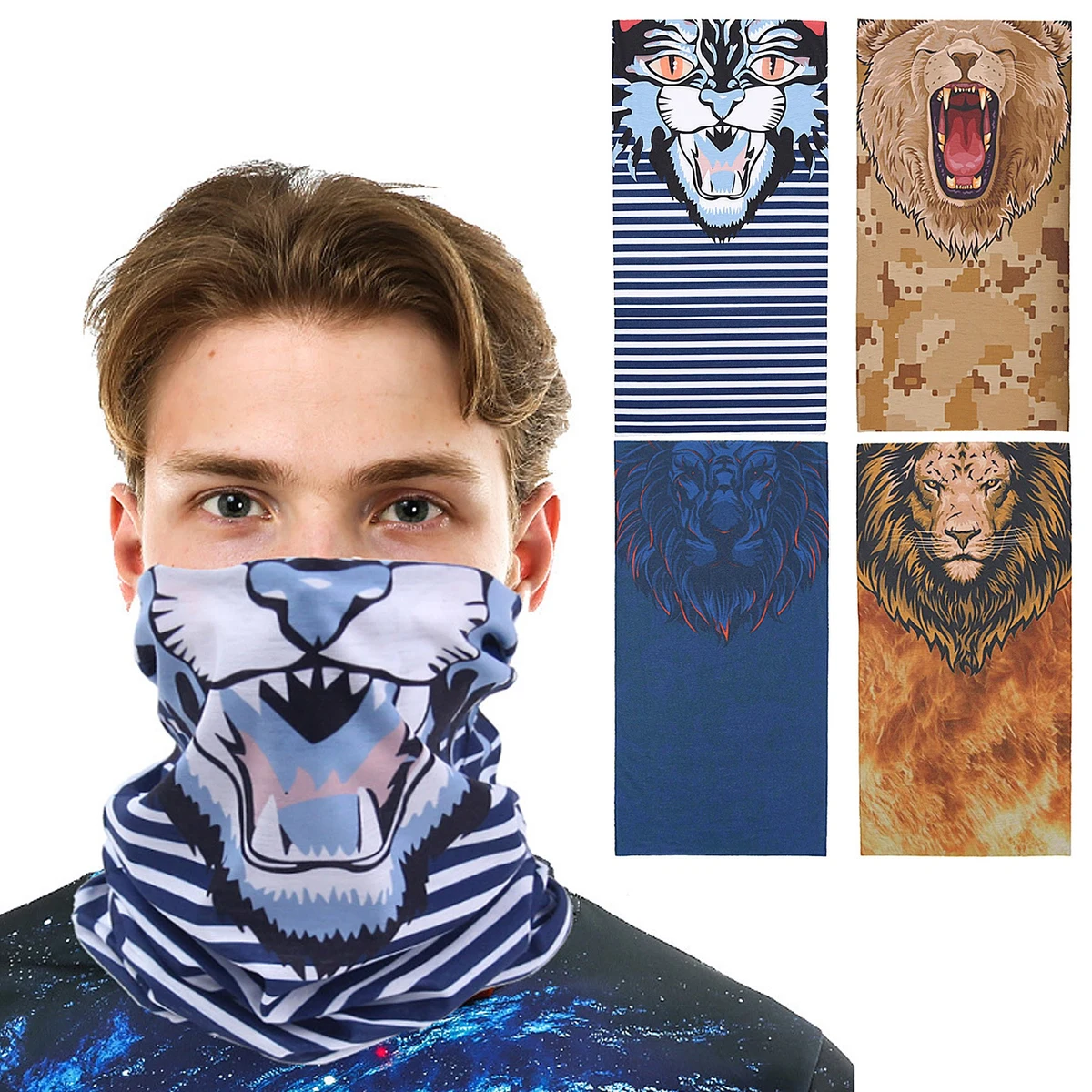 Unisex Elastic Magic Neck Gaiter Kerchiefs Headbands 1