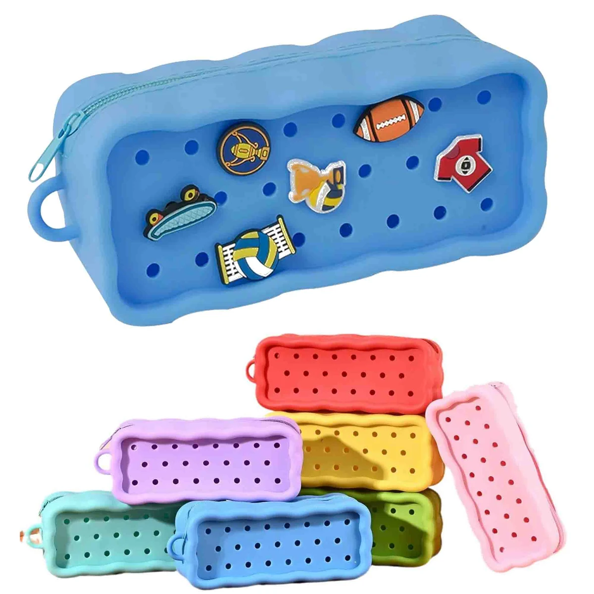 Silicone Pencil Case Makeup Brush Bag with Zipper Closure 1