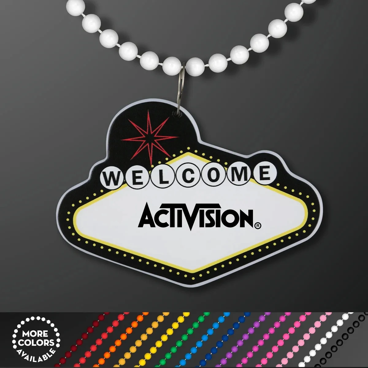 Imprinted Vegas Sign with Beaded Necklace 1