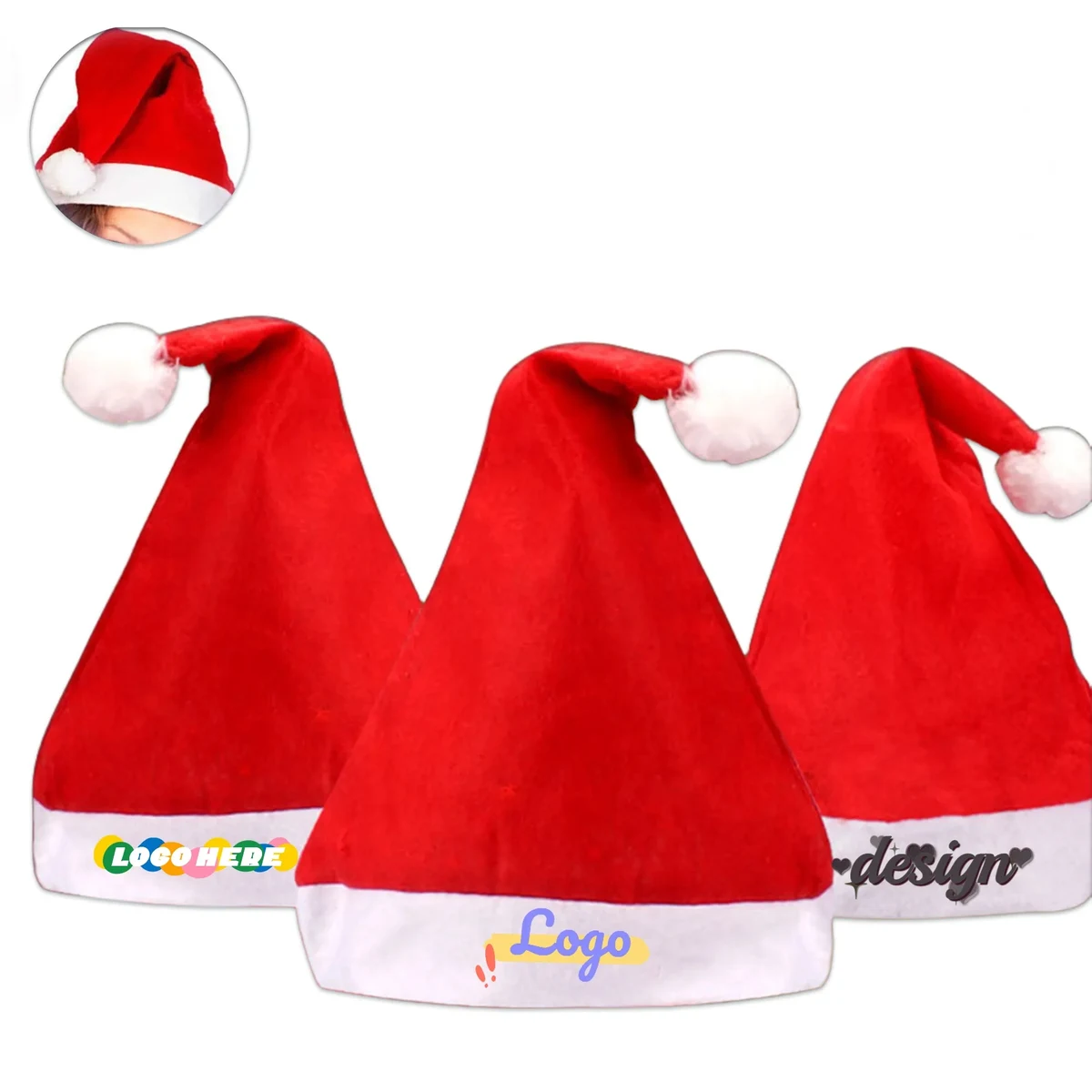 Non-woven Christmas Hat Santa for Adults Unisex MOQ100 1