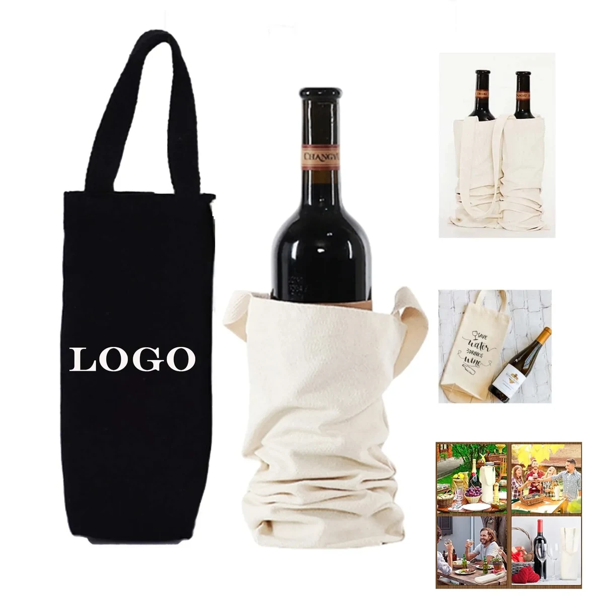 Single Bottle Wine Tote Bag 1