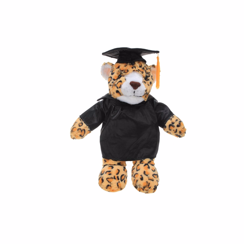 Soft Plush Leopard in Graduation Cap & Gown Stuffed Animal