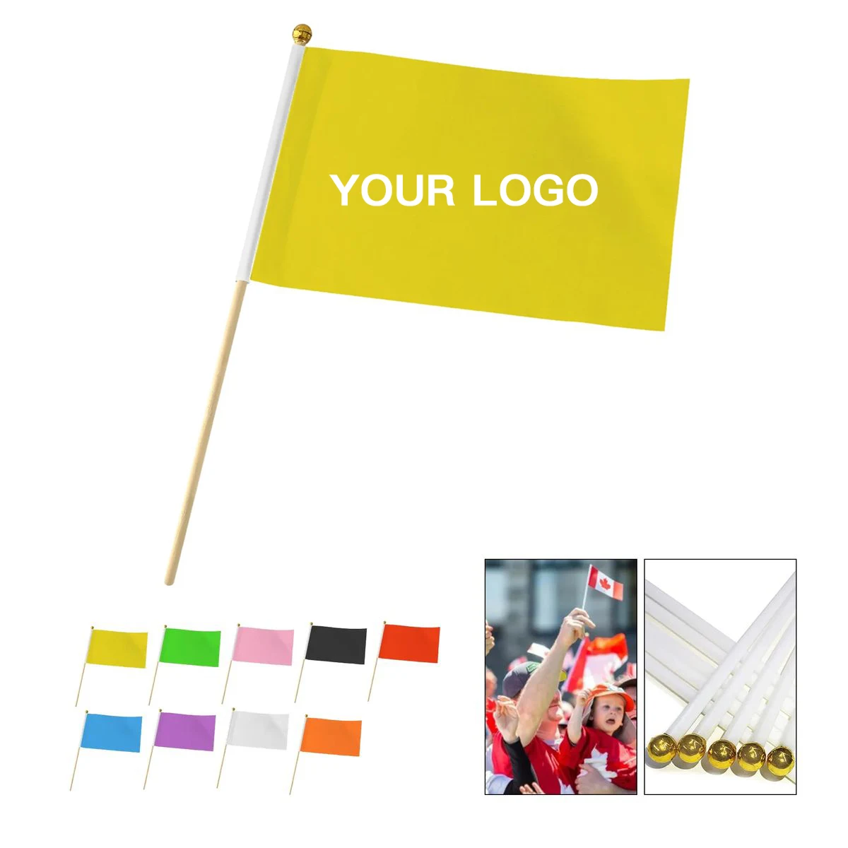 Small Handheld Polyester Flag with Durable Handle 1
