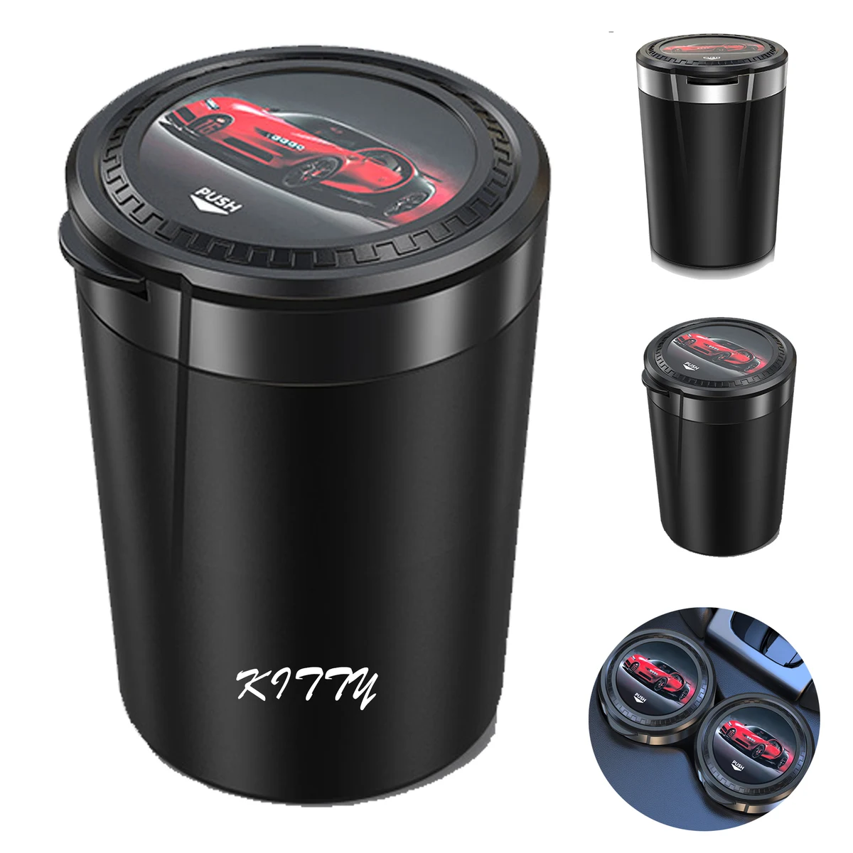 Car Ashtray with Metal Liner 1