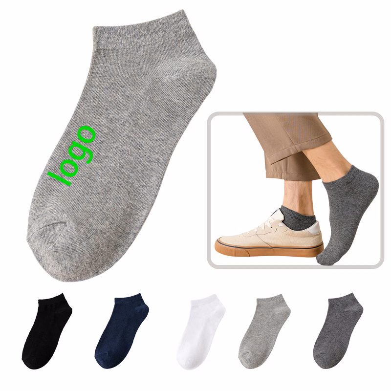 Premium Cotton Men's No Show Socks with Custom Logo - Comfort Fit
