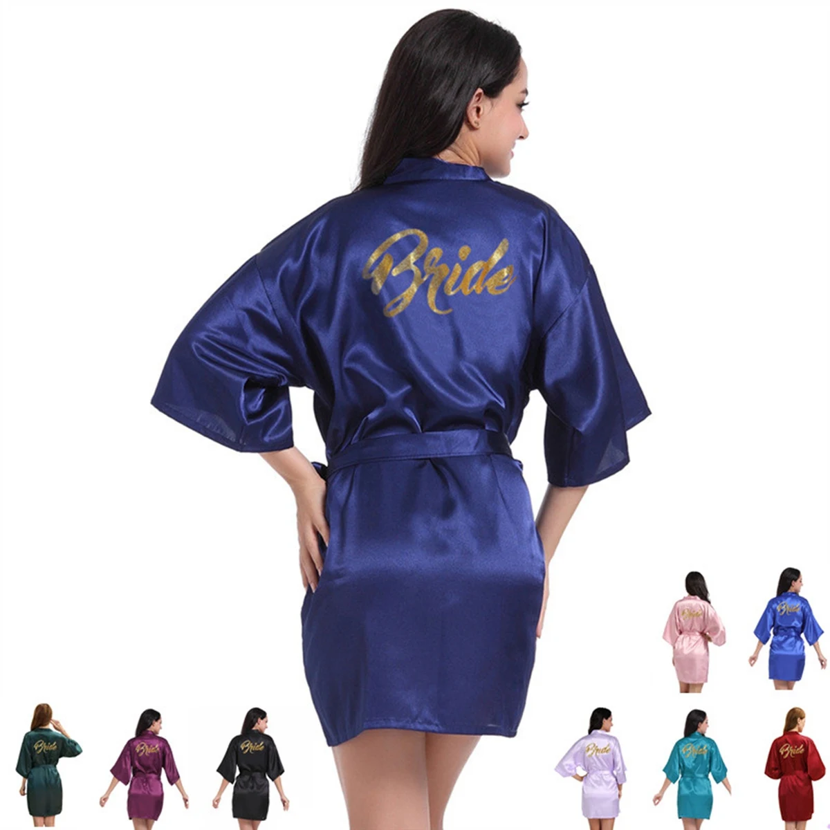 Women Satin Robe Sleepwear For Wedding & Party 1