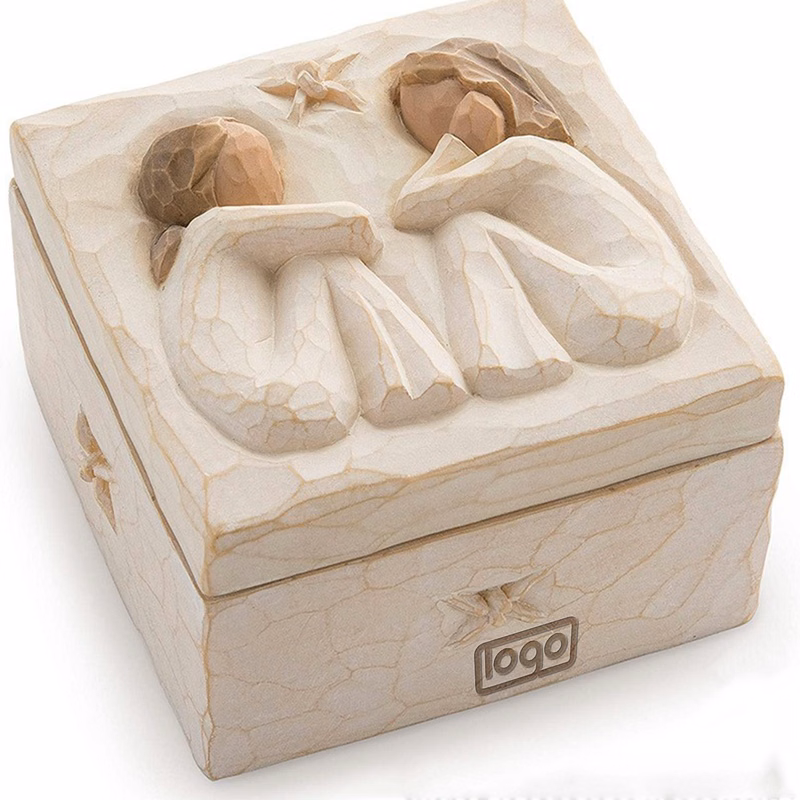 Sculpted Hand Painted Resin Keepsake Box