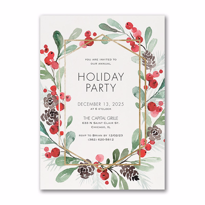 Holiday Greenery Event Invitation