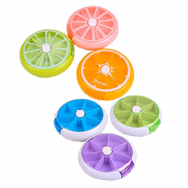 Weekly Round Pill Organizer Case Pill Box