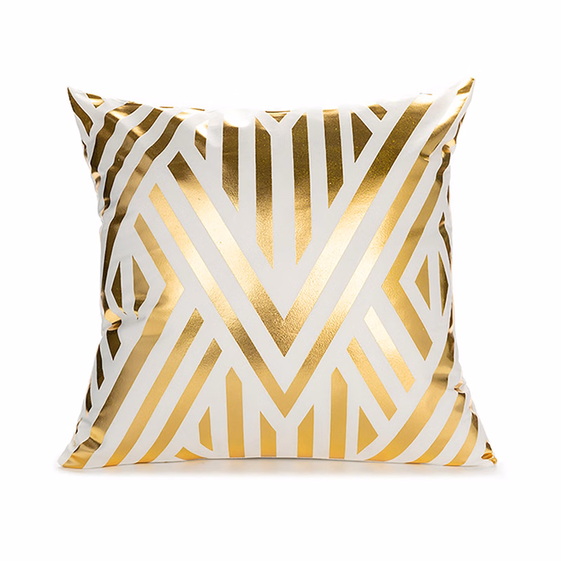 Soft Fiber Cushion Pillow Set Gold Foiled