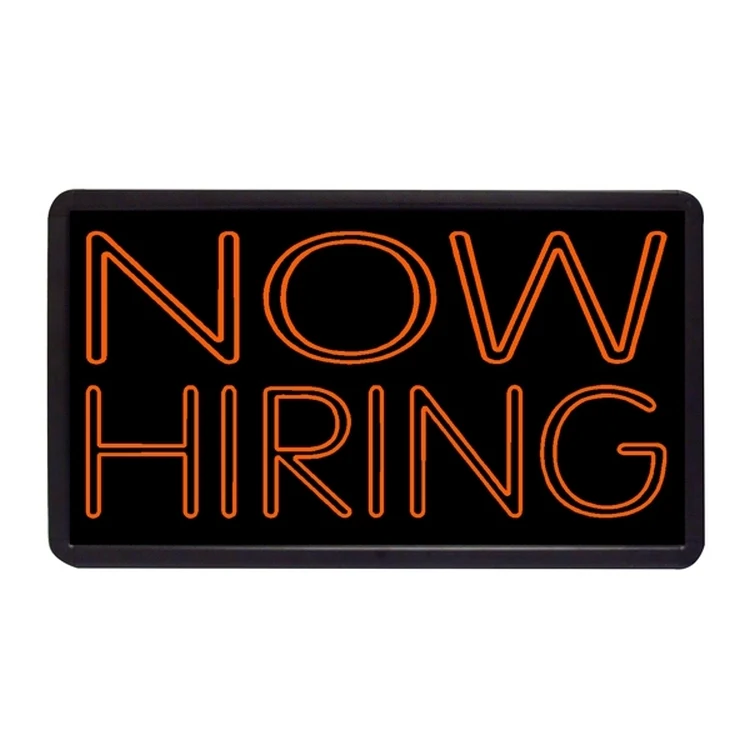 Now Hiring 13" x 24" Simulated Neon Sign 1