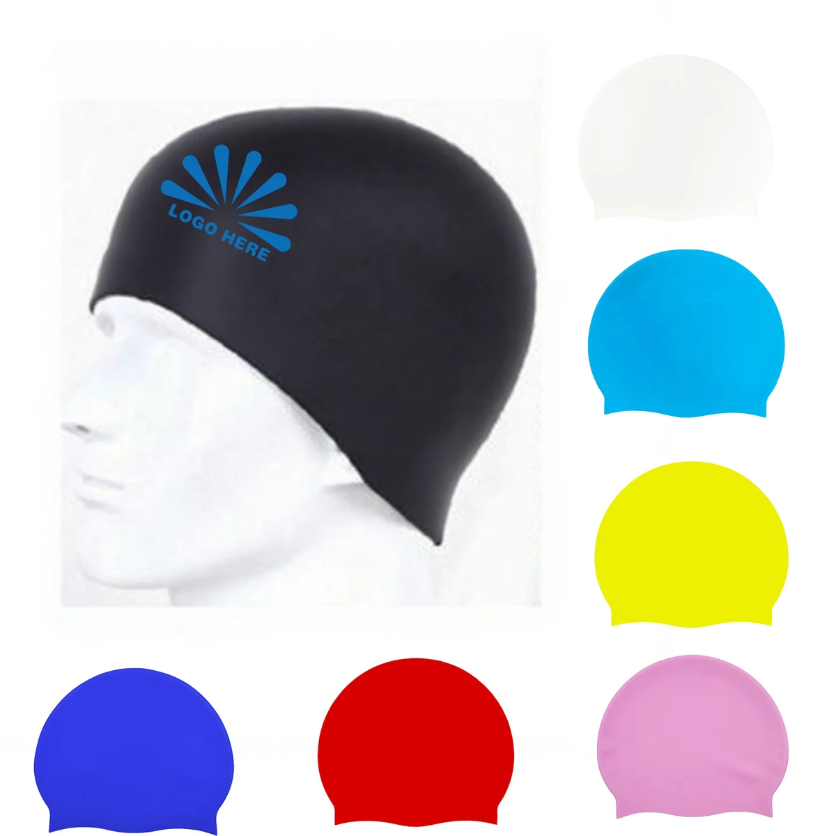High Elasticity Waterproof Silicone Swimming Cap 1