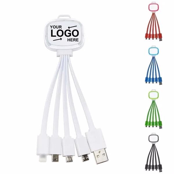 Custom Universal 5 in 1 USB Charging Cable 6.3 inch — Multi Device Compatibility